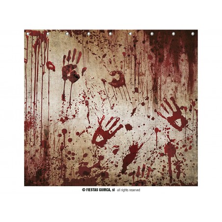 CORTINA BAÑO ENSANGRENTADA, 200X180 CMS